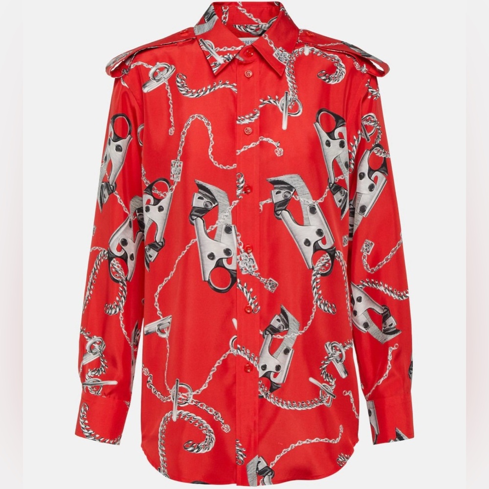 BURBERRY Printed silk shirt